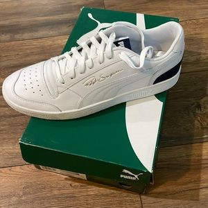 New White with Navy blue puma Ralph Sampson Lo in size 13